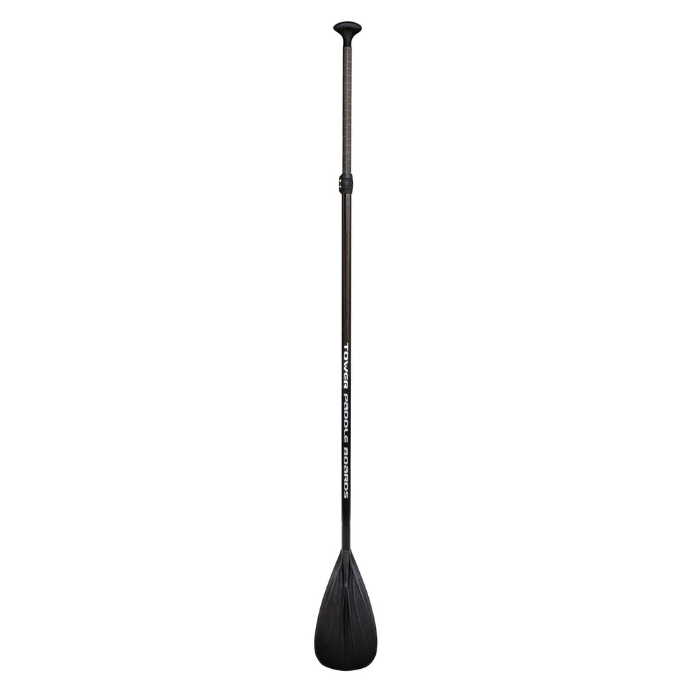 front of 2 piece adjustable fiberglass SUP paddle from Tower