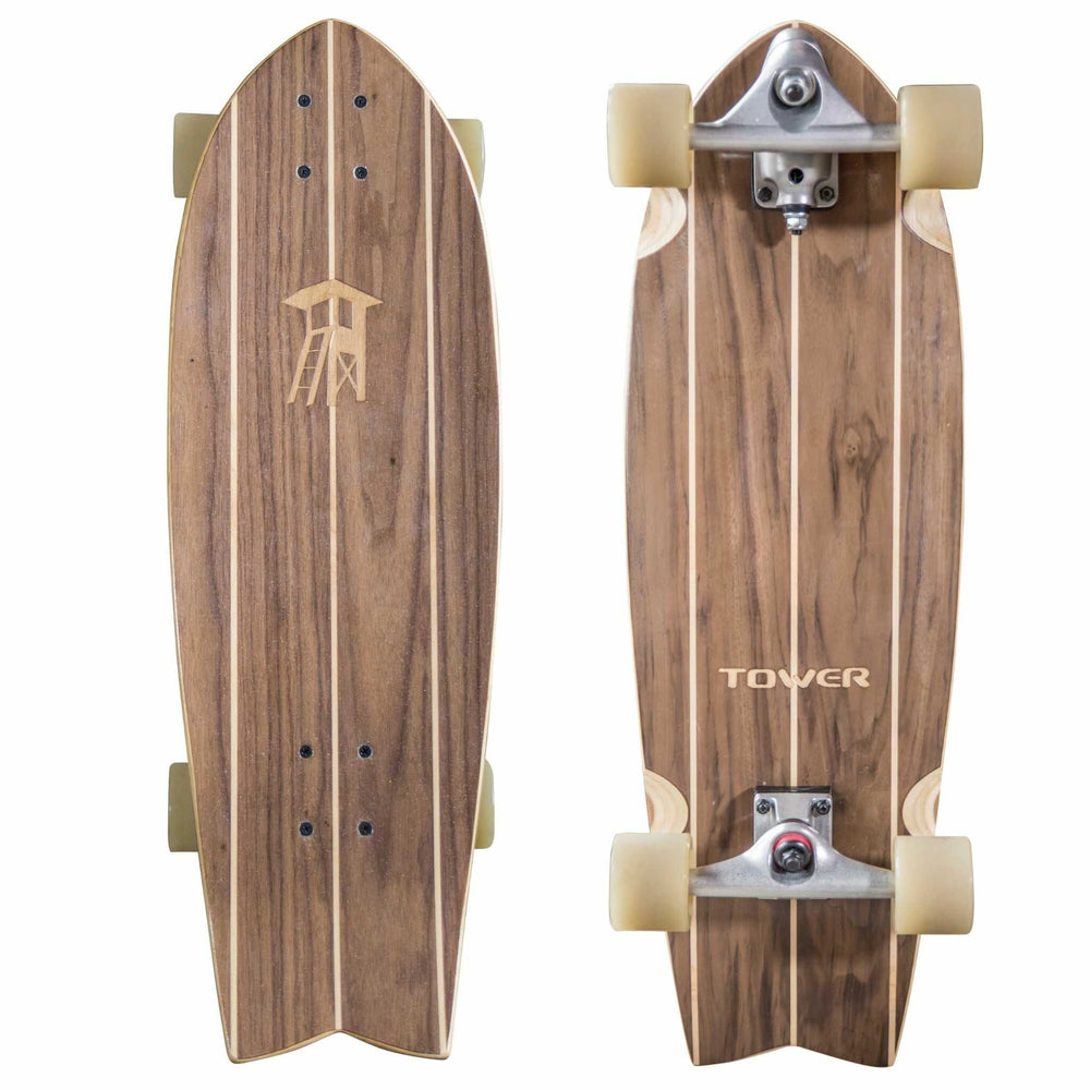 Rot kabel kruis Mini-Cruiser Skateboard | Walnut Wood Retro Look | Tower Paddle Boards